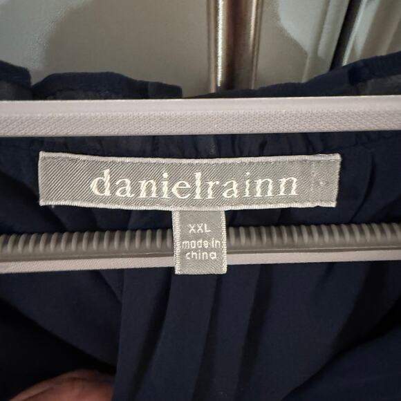 DANIEL RAINN Sasha Lace Trim Blouse | XXL | Navy - Picture 6 of 8